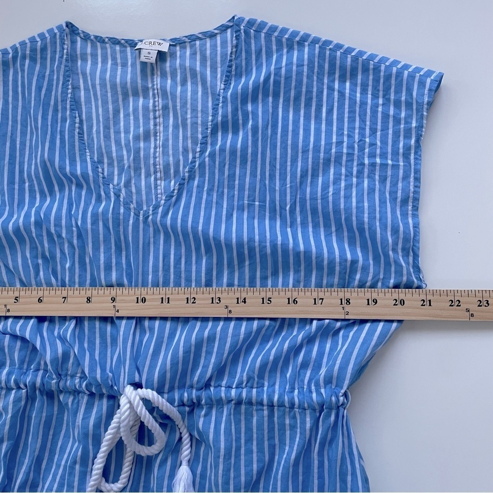 J.Crew Factory Women's Blue White Cover-up Midi Dress with Rope Tie Size Small - Picture 10 of 10